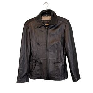 Reilly Olmes R&O Leather Jacket Womens M Black Biker Moto Motorcycle Outdoor